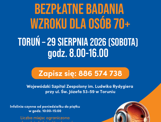 Bezpłatne badania wzroku dla seniorów w Toruniu