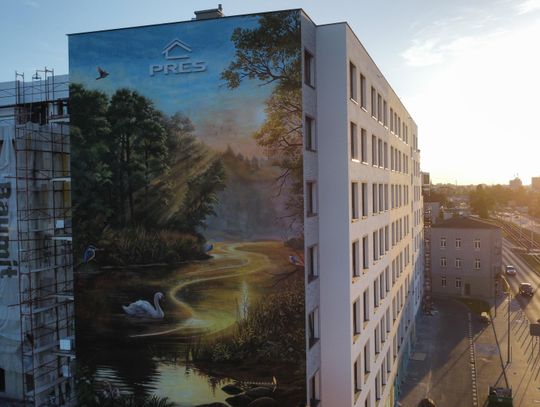 Bydgoska natura na wielkim muralu przy Fordońskiej 16. Nowa artystyczna wizytówka inwestycji Nowe Horyzonty