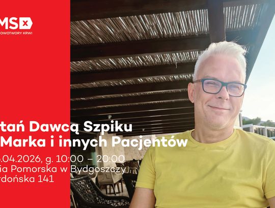 Dzień Dawcy Szpiku w Galerii Pomorskiej – pomóż znaleźć bliźniaka genetycznego dla pana Marka i innych pacjentów