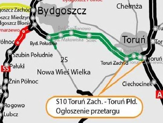 GDDKiA ogłosiło przetarg na czwarty odcinek S10 między Bydgoszczą, a Toruniem