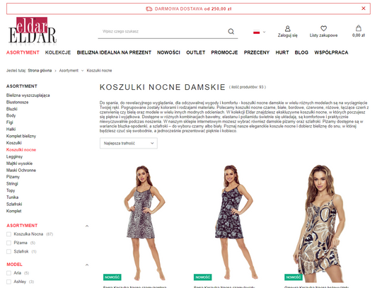 Koszule nocne oraz bielizna damska - warto je nabywać u sprawdzonego sprzedawcy