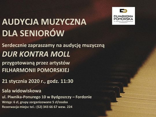 Muzyczna audycja artystów Filharmonii Pomorskiej dla seniorów