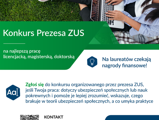Nagrody czekają! Rusza Konkurs Prezesa ZUS na najlepsze prace o ubezpieczeniach społecznych