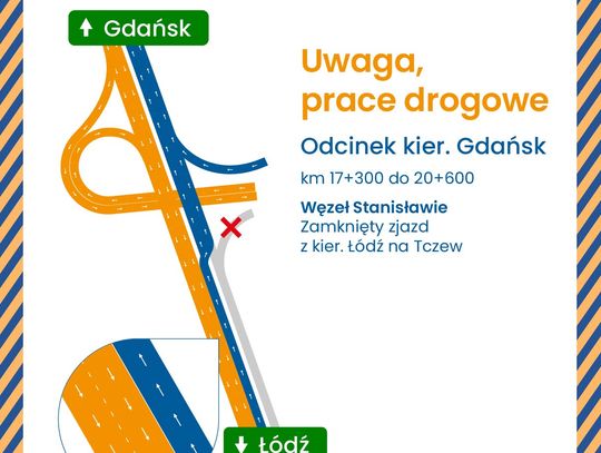 Od 23 września rusza remont 9-kilometrowego odcinka autostrady między Kopytkowem a Warlubiem. Będą utrudnienia w ruchu