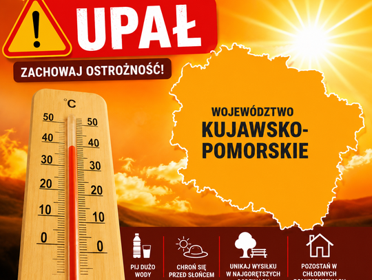 Ostrzeżenie IMGW: Upał drugiego stopnia dla województwa kujawsko-pomorskiego