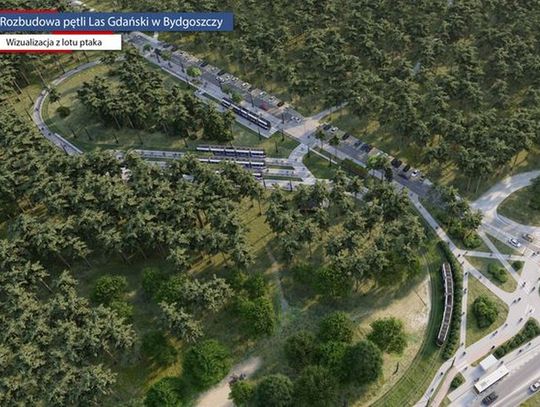 Przebudowa pętli Las Gdański: Ul. Rekreacyjna zamknięta, perony dla Myślęcinka