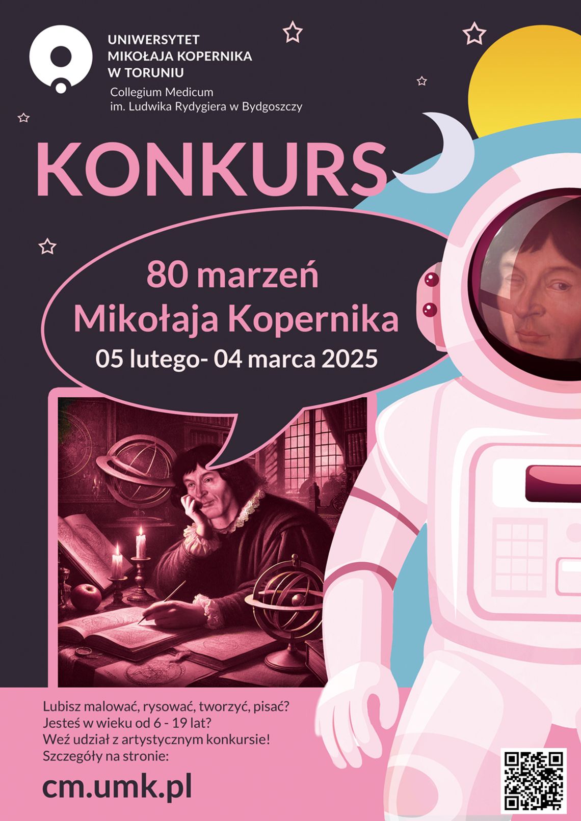 "80 marzeń Mikołaja Kopernika". Konkurs dla młodzieży w Collegium Medicum!