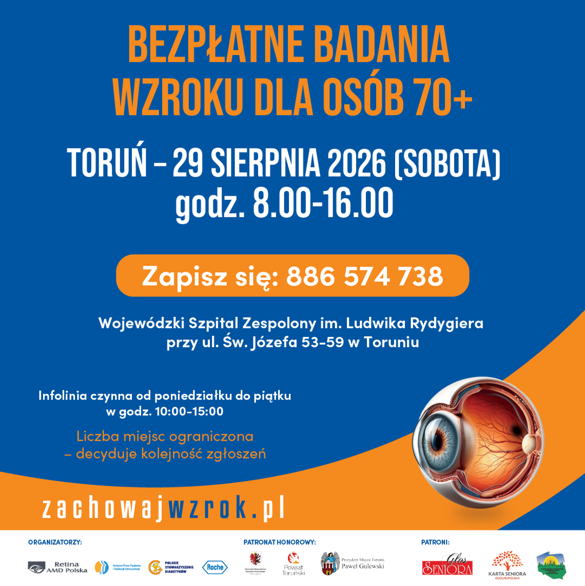 Bezpłatne badania wzroku dla seniorów w Toruniu