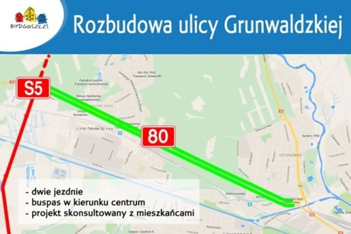 Blisko 76 mln złotych na rozbudowę ulicy Grunwaldzkiej 