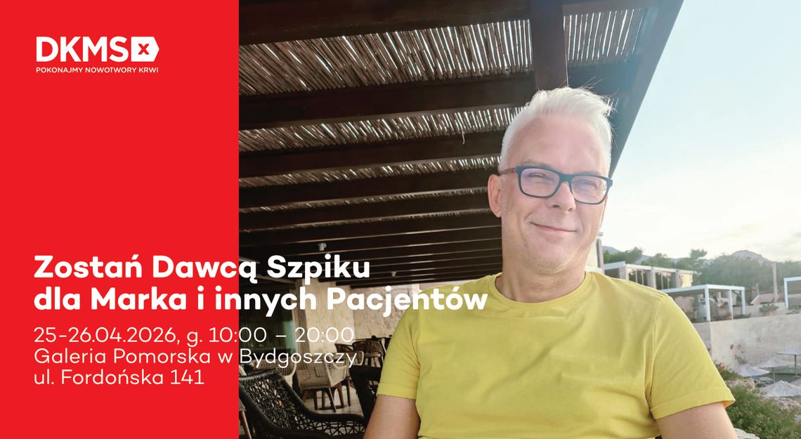Dzień Dawcy Szpiku w Galerii Pomorskiej – pomóż znaleźć bliźniaka genetycznego dla pana Marka i innych pacjentów