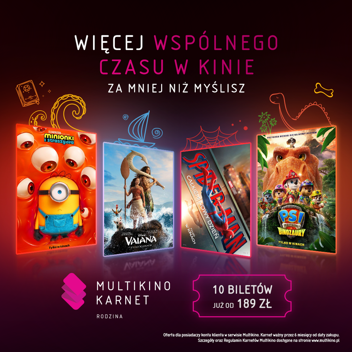 Filmowe historie najlepiej przeżywać razem. Karnet Rodzina od teraz we wszystkich kinach Multikino Filmowe historie najlepiej przeżywać razem. Karnet Rodzina od teraz we wszystkich kinach Multikino