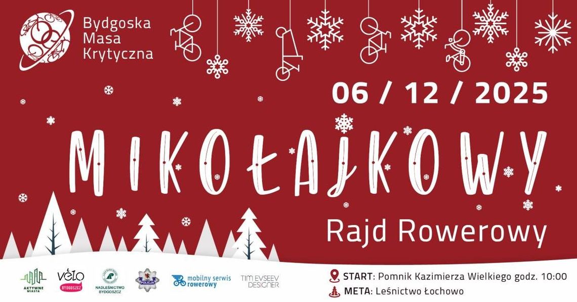 II Mikołajkowy Orszak Rowerowy w Bydgoszczy — przejedź 15 km do Łochowa II Mikołajkowy Orszak Rowerowy w Bydgoszczy — przejedź 15 km do Łochowa