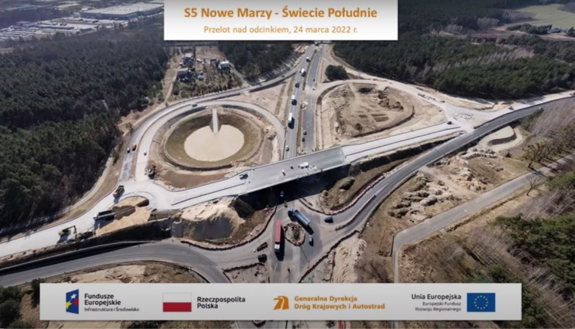Jak postępują prace na budowie drogi S5 Nowe Marzy - Świecie - Bydgoszcz?