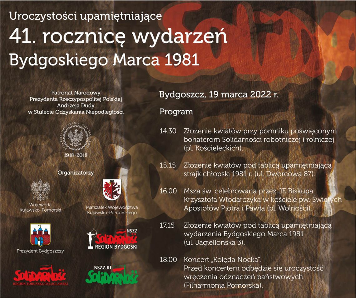 Obchody 41. rocznicy wydarzeń Bydgoskiego Marca 1981