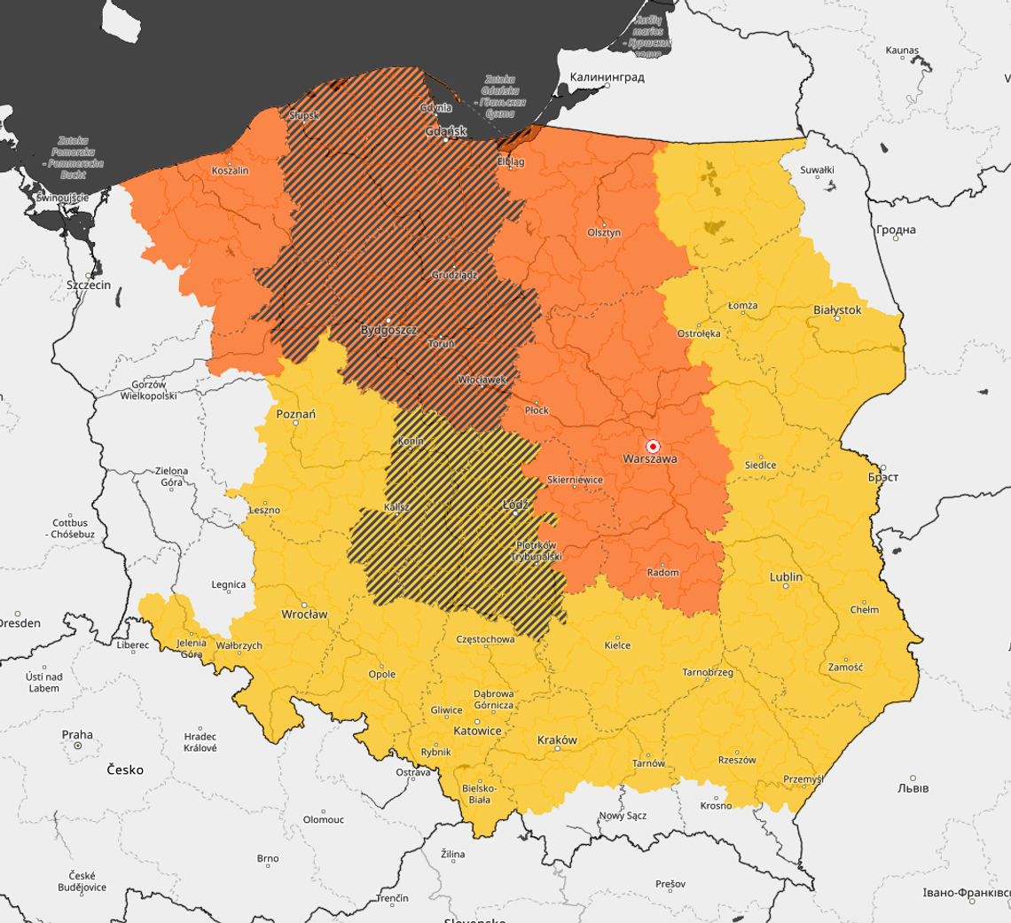 Ostrzeżenia meteorologiczne (stopień 2): [Bydgoszcz i kujawsko-pomorskie]
