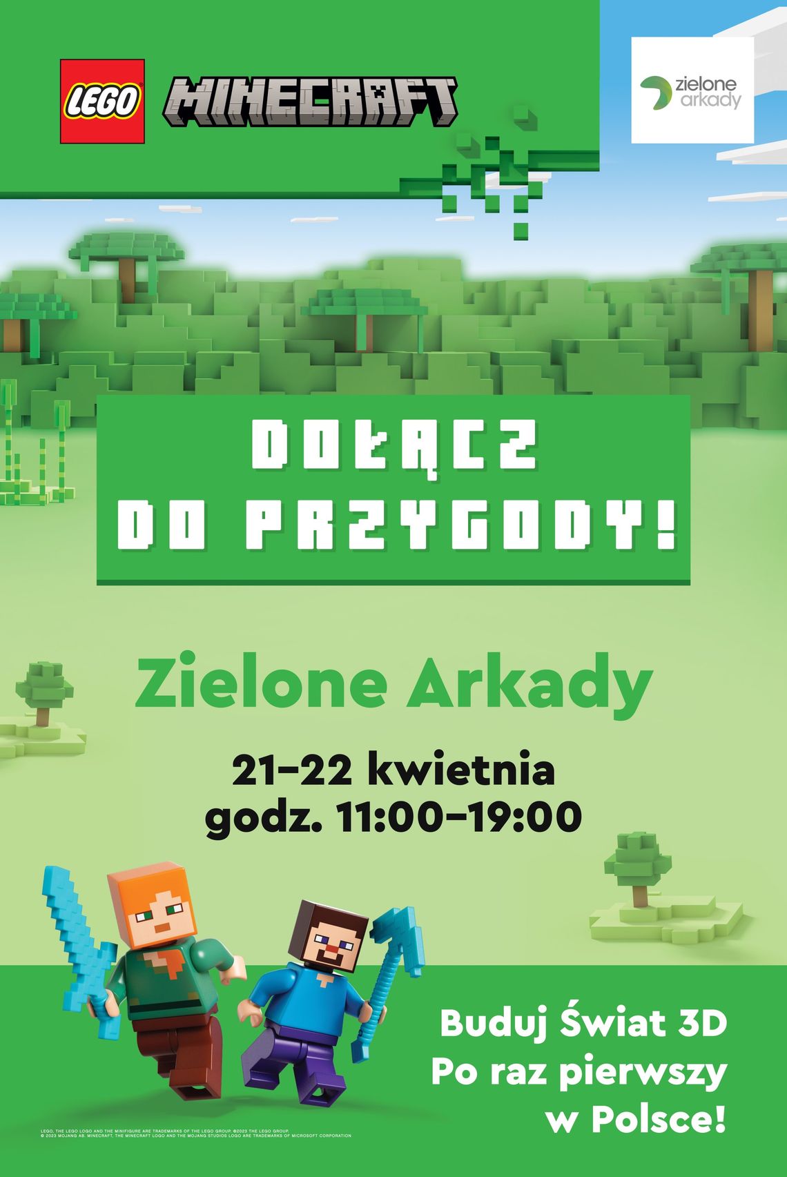 Pierwsze w Polsce wielkie budowanie LEGO Minecraft w Zielonych Arkadach!