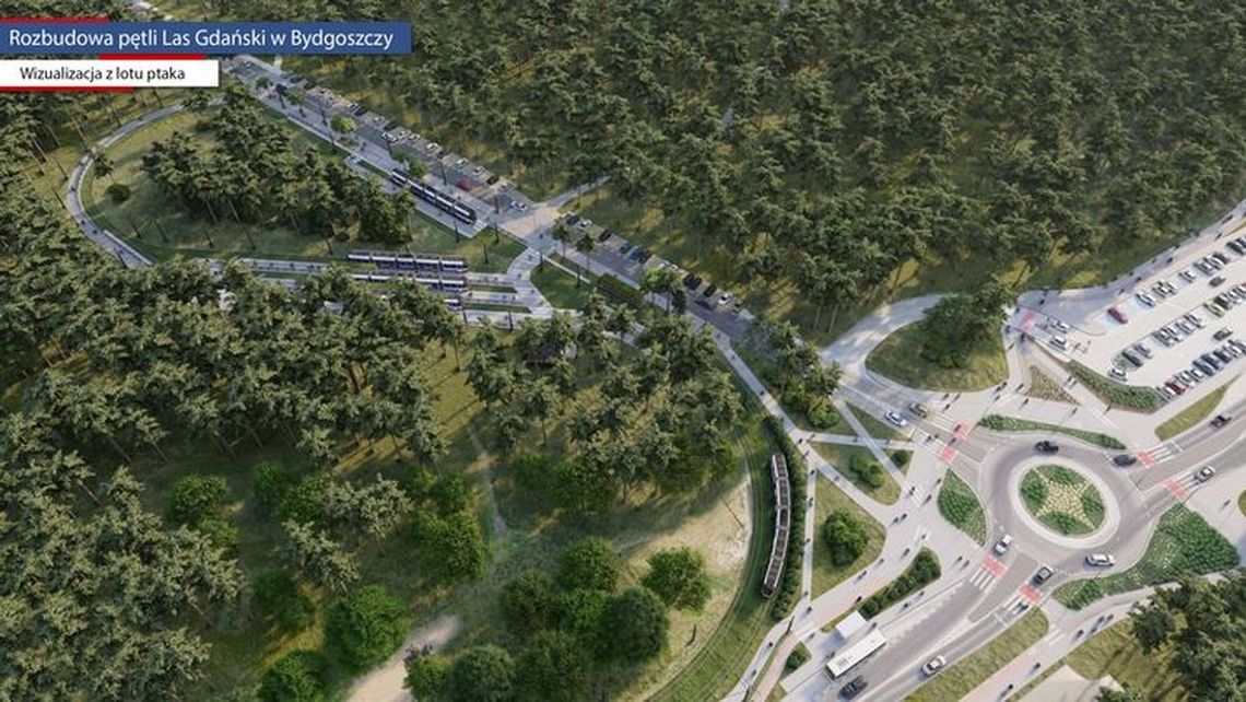 Przebudowa pętli Las Gdański: Ul. Rekreacyjna zamknięta, perony dla Myślęcinka