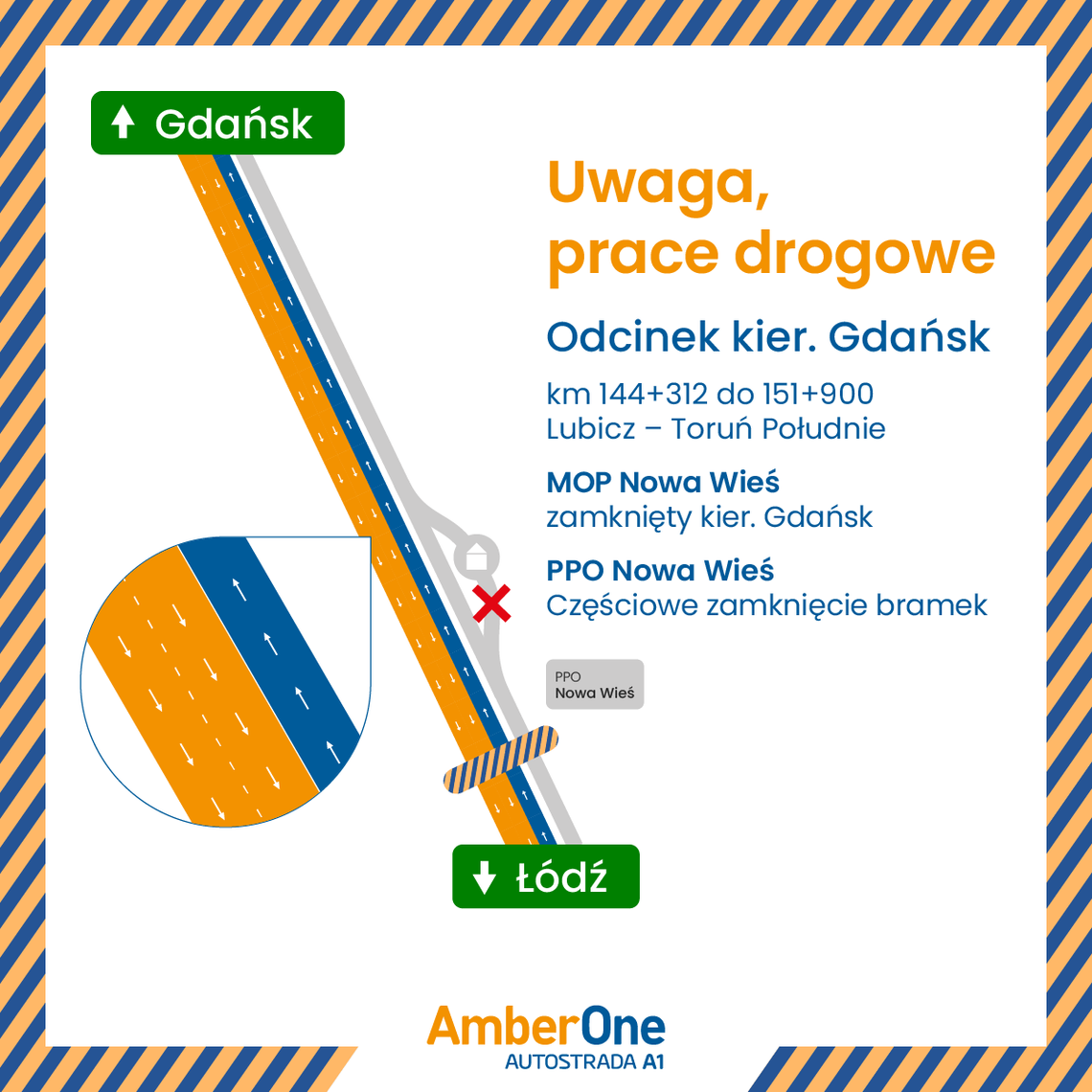 Remont kolejnego odcinka autostrady. Od 11 czerwca zmiany w ruchu między Lisewem, a Turznem