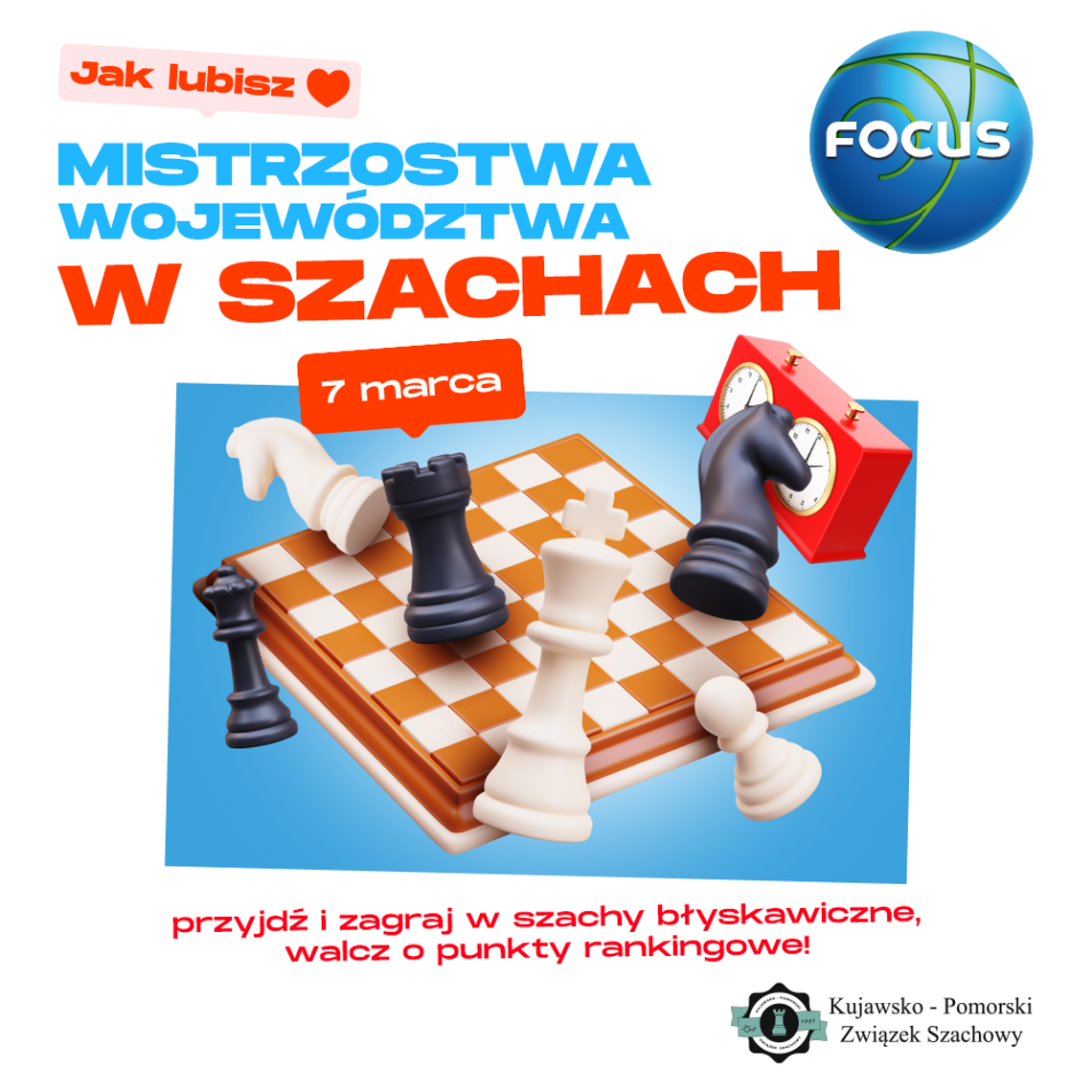 Szachowe emocje w Bydgoszczy. Mistrzostwa Województwa w CH Focus już 7 marca