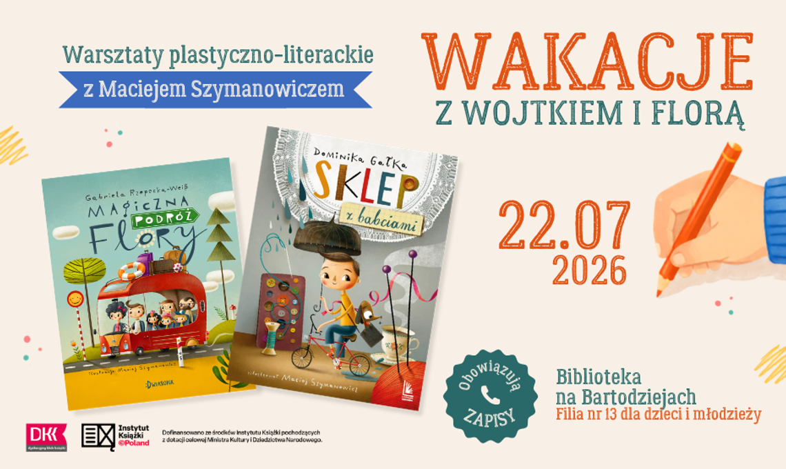 WiMBP w Bydgoszczy - warsztaty plastyczno-literackie z ilustratorem Maciejem Szymanowiczem WiMBP w Bydgoszczy - warsztaty plastyczno-literackie z ilustratorem Maciejem Szymanowiczem