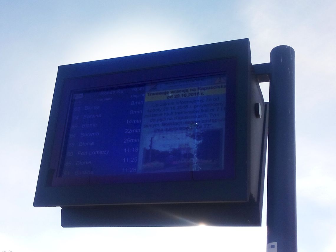 Wyświetlacze LCD także na Chodkiewicza 
