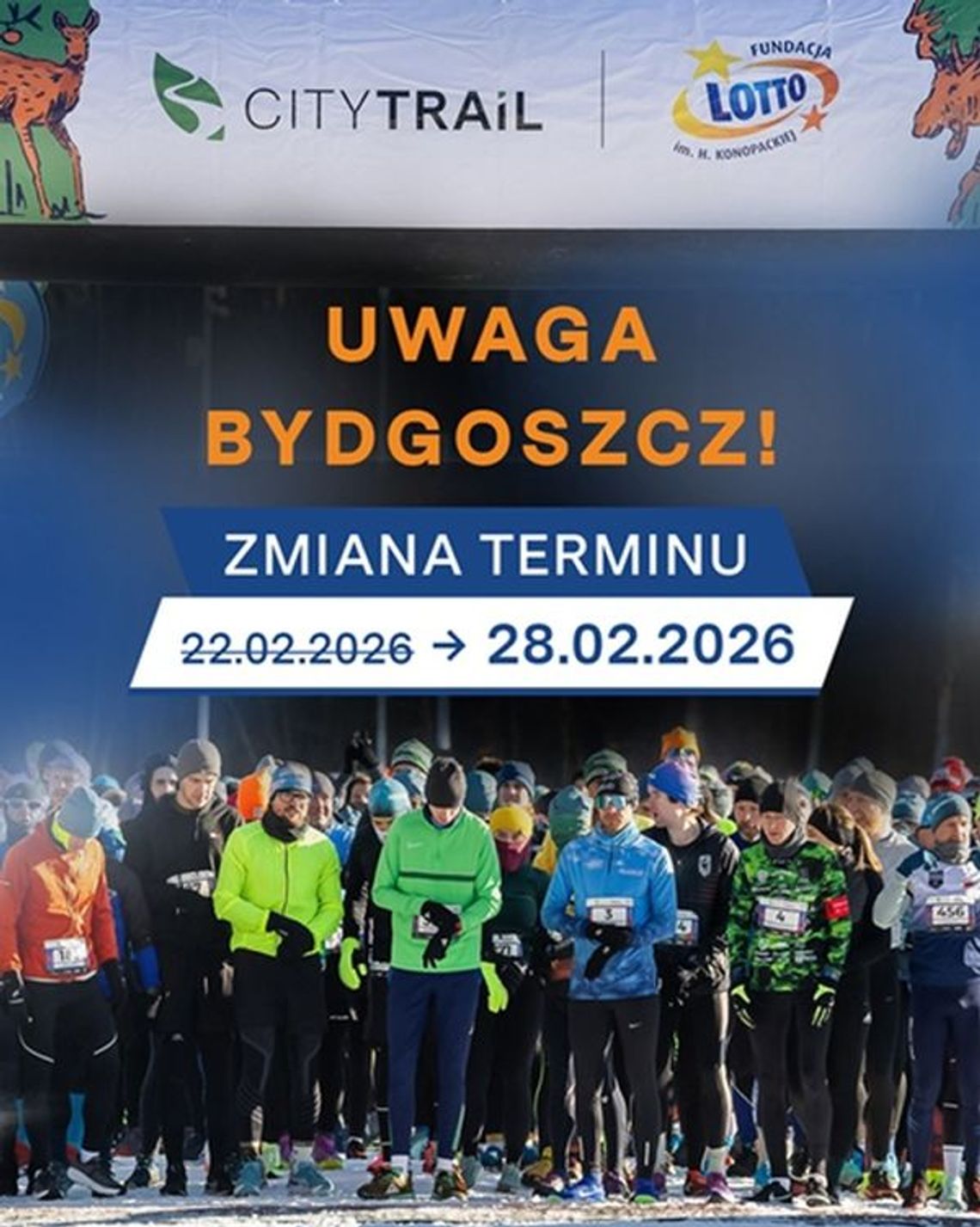 Zmiana terminu najbliższego biegu CITY TRAIL w Bydgoszczy Zmiana terminu najbliższego biegu CITY TRAIL w Bydgoszczy