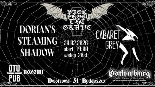 Plakat promujący koncert BACK FROM THE GRAVE