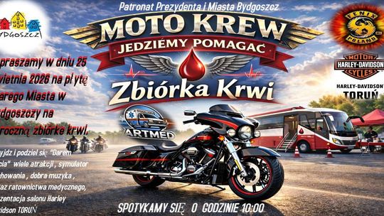 MOTO KREW - Zbiórka Krwi Plakat zbiórki krwi MOTO KREW