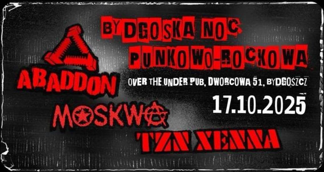 Plakat wydarzenia Bydgoska Noc Punkowo-Rockowa