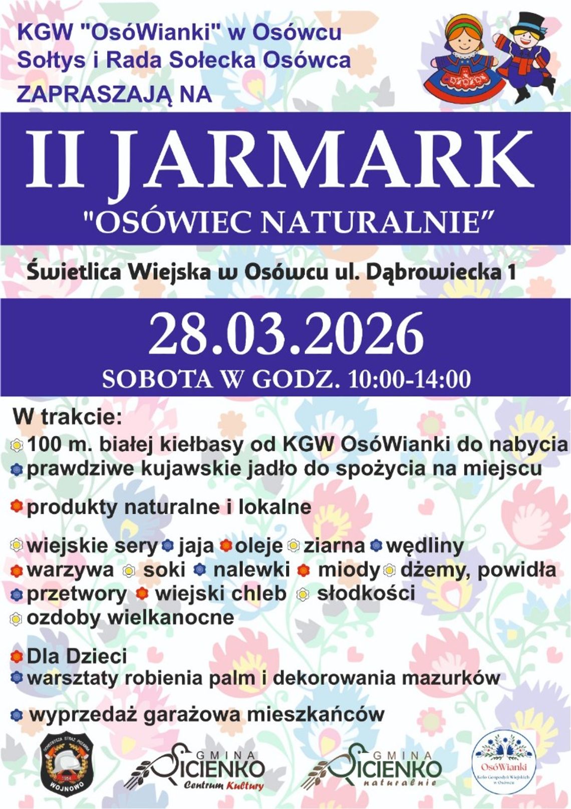 Plakat promujący II Jarmark "Osówiec Naturalnie"