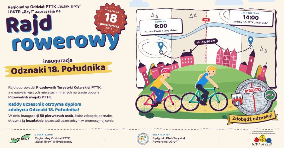 Rajd rowerowy – inauguracja Odznaki 18. Południka Rajd rowerowy – inauguracja Odznaki 18. Południka
