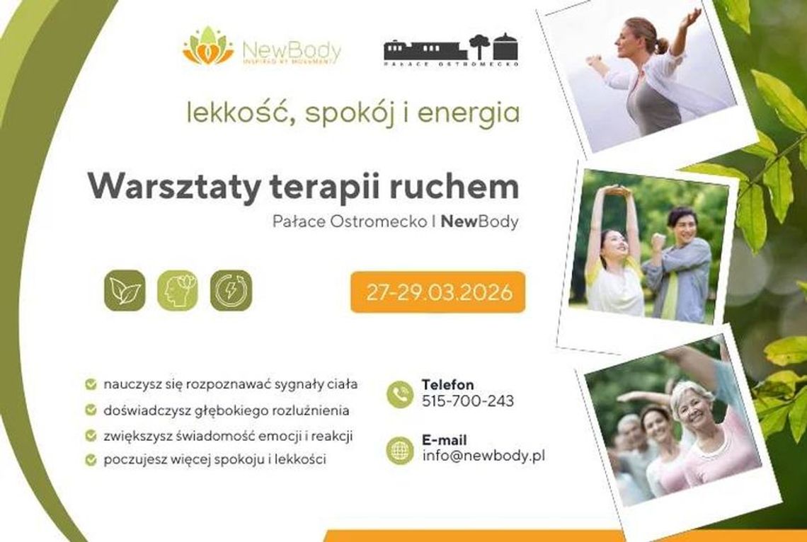 Plakat wydarzenia Warsztaty terapii ruchem