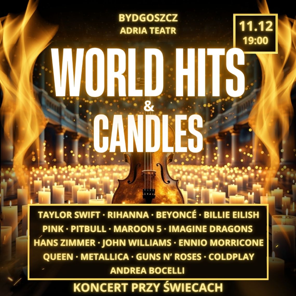 WORLD HITS & CANDLES Plakat koncertu WORLD HITS & CANDLES