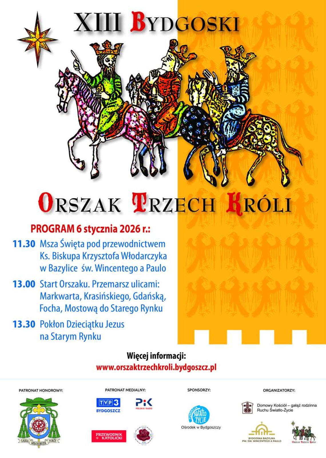 XIII Bydgoski Orszak Trzech Króli Plakat wydarzenia XIII Bydgoski Orszak Trzech Króli